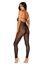Dreamgirl Halter Bodystocking Dg-0471Blkos Fishnet Seamless