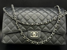 Chanel Classic Double Flap Bag Quilted Caviar Maxi