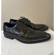 Dolce & Gabbana Mens Black Leather Derby Dress Shoes Size 9 Italy 2067 5995