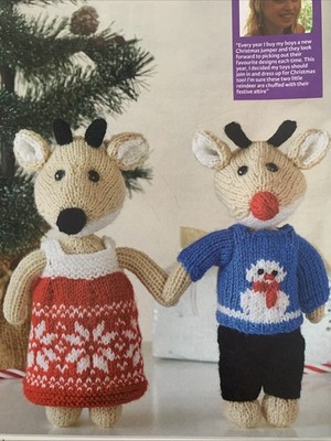 Strickanleitung 1824 Rentier Junge Mädchen Plüschtier Kuscheltier