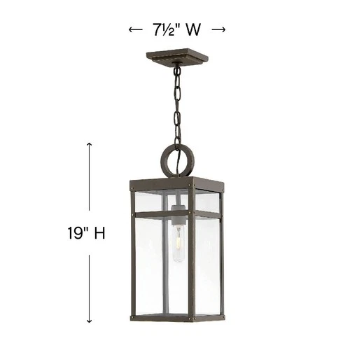 Hinkley Porter 19"H Oil-Rubbed Bronze Outdoor Hanging Light - Picture 4 of 6