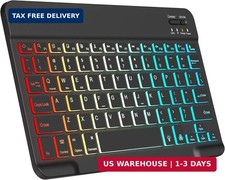 Backlit Bluetooth keyboard for Phone, Tablet, iPad Air, Pro, Mini, A16, M2, M3,