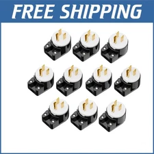 ETL Certified NEMA 5-15P 90 Degree Right Angle Plug - 10-Pack DIY Solution