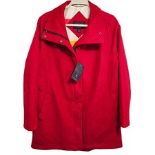 Pendleton NWT Wool Long Line Coat USA Overcoat Full Zip Jacket Snaps Red M