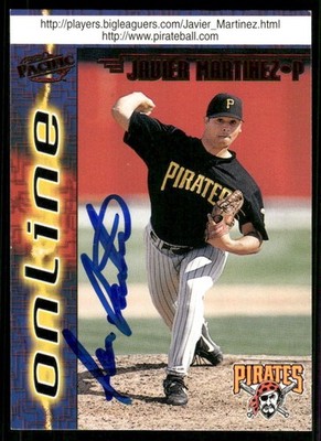 1998 Pacific JAVIER MARTINEZ Signed Card autograph AUTO PIRATES IMPOSSIBLE