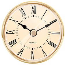 Hicarer 2.8 Inch (70 mm) Gold Quartz Clock Insert with Roman Small,