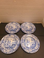 Set of 4 Spode Blue Italian 6.25 Inch Bread and Butter Plates - Blue/White