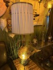 Rare 1970s MCM EF&EF Industries Waterfall Amber 3 Way Table Lamps-org. Shades- — photo 3