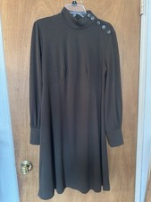 Grace Dresses olive green Long Sleeve Midi Shift Dress Size Large NWT