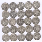 Lot of 25 - Mercury Dimes + 1916-S - 1931-S + SILVER + Circulated + No Reserve!