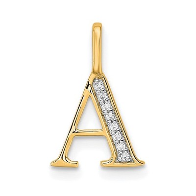 10K Gelbgold Diamant Buchstabe A Initiale Anhänger PM8365A-002-1YA