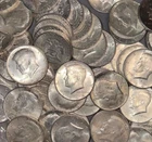Five (5) Kennedy Half Dollars 1964 , 90% Silver Coin Lot, Circulated,!