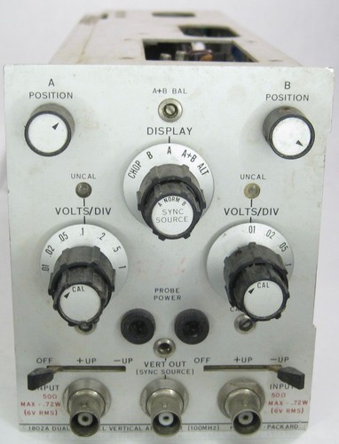 Hewlett-Packard HP Vintage Dual Channel Vertical Amplifier 100MHz Model 1802A