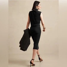 Banana Republic Giulia Midi Sweater Dress Mock Neck Sheath Sleeveless Medium