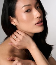 Image of Buckley London BUCKLEY LUXE - GOLD BEZEL SETTING OVAL STUD EARRINGS