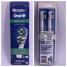 Oral-B Dual Clean Replacement Electric Toothbrush Head, 4 Count