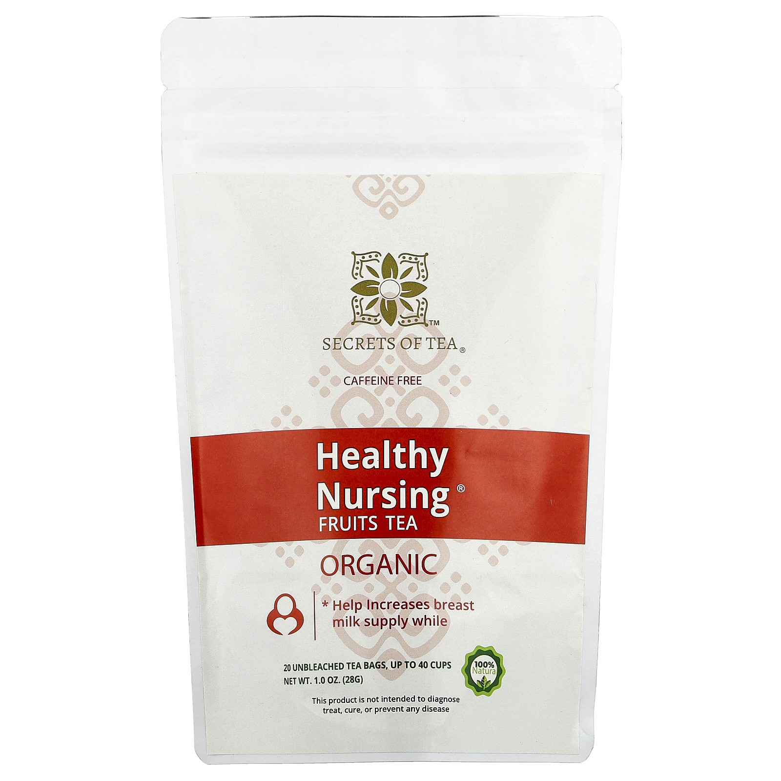 Полезный фруктовый чай для кормления без кофеина 20 неотбеленных чайных пакетиков 1 унция 28 г 2690₽