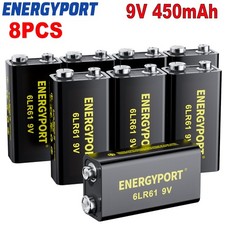 8Pack 9V Alkaline Battery 6LR61 Batteries 9 Volt Ultra Long Lasting Leak Proof