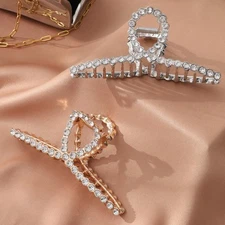 HAIMEIKANG 2 PCs Rhinestone Hair Clips for Women - Metal Claw Clips Strong an...