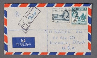 MayfairStamps Malta Registered to Dubuque IA Air Mail Cover aaz_19575