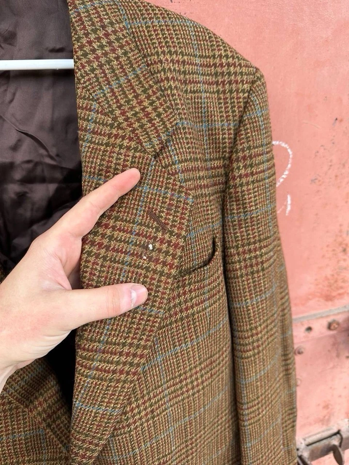 Domenico De Giudici Blazer Loro Piana Wool Cashmere Plaid Made in Italy EU 50R - Image 3 of 4