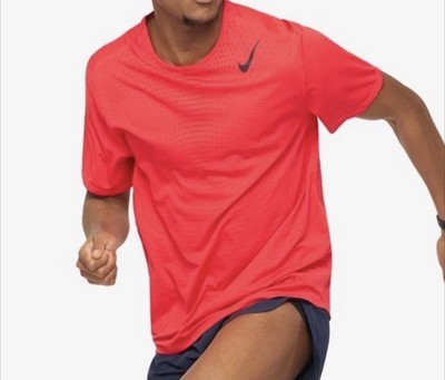 Nike Dri-Fit Aeroswift ADV Short Sleeve Running Shirt Red Size XL