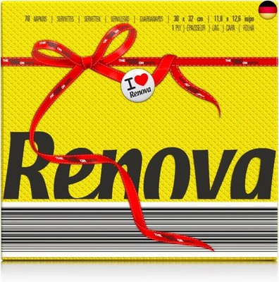 Renova Papierservietten, 70 Stück, 128 g