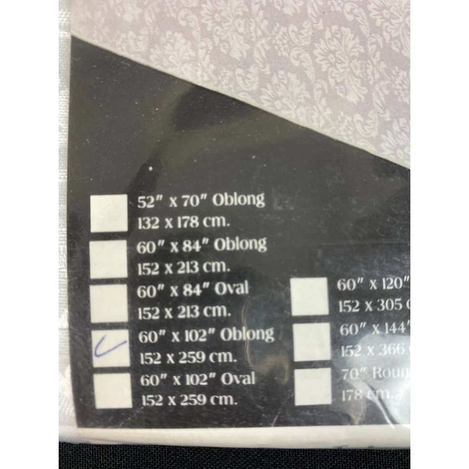 Fleur De Lis Easy Care White Tablecloth 60” x 102” Oblong NEW - Image 4 of 4