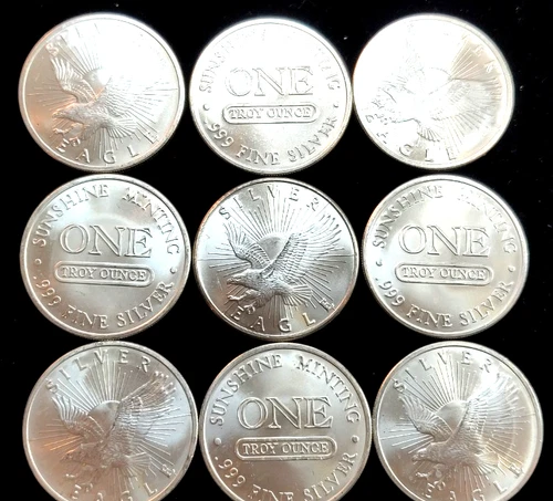 SUNSHINE MINTING 1 oz  0.999 FINE SILVER ROUND's ~ STACKERS - CK 'EM OUT!