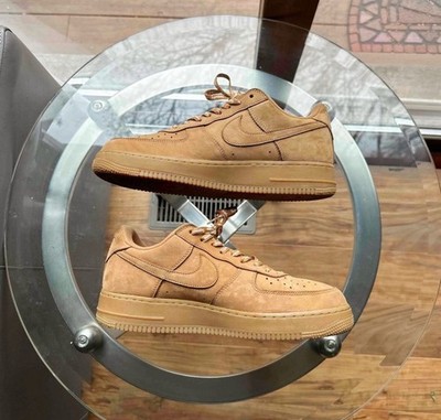 Nike Air Force 1 Supreme ベージュ スエード Size 11 - Supreme X Nike Air Force 1 SP Wheat Box Logo Mens Og