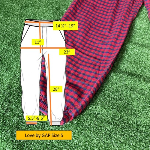 Love by GAP Elastic Waist & Hem Red Plaid Flannel Loungewear Pajama Pants Size S - Picture 3 of 13