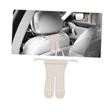 Car Seat Back Headrest Hook, Leather Vehicle Seatback Double Organizer White
