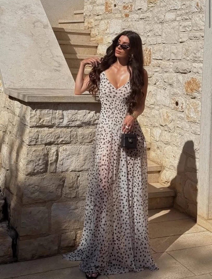 Printed Dress Zara Maxi Dress Black And White Spotty Dress Zara