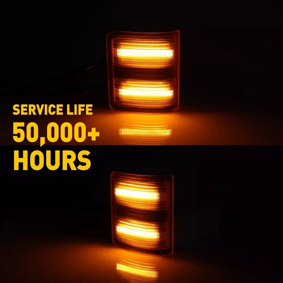 Para 08-16 Ford F250 F350 F450 Super Duty lente âmbar luzes LED espelho lateral EOA - Imagem 4 de 4