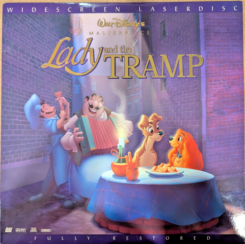 Lady and the Tramp Widescreen THX Laserdisc LD NTSC Disney Masterpiece
