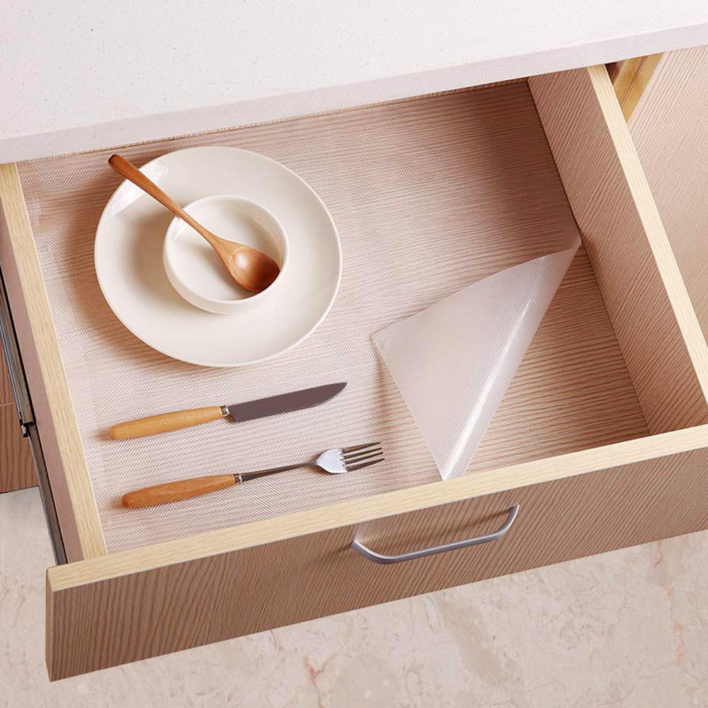 Clevr Premium 18 in. x 15 ft. Non-Adhesive Shelf Liner, Clear (6 Rolls)