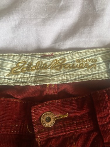 Eddie Bauer Vintage Women’s Red Corduroy Long Flared Trousers - Picture 4 of 5