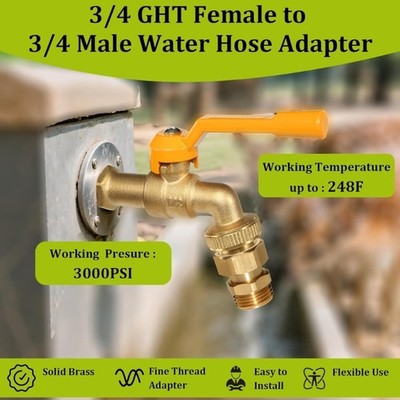 360 Degree Rotating Brass Connector Hose Coupling Quick Connecting Fitting