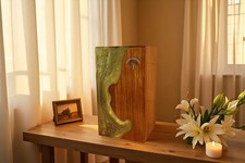 Rosewood Urn with Olive Resin   Handcrafted Wooden Urn for Ashes   Memorial Box