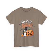 Too Cute to Spook Penguin Pumpkin T-Shirt | Cute Halloween Penguin Graphic Tee