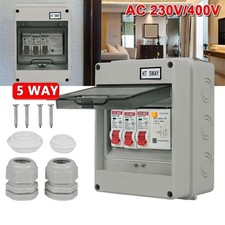 5 Way Garage Shed Consumer Unit Fuse Box with RCD & 2x MCB for Camper Caravan