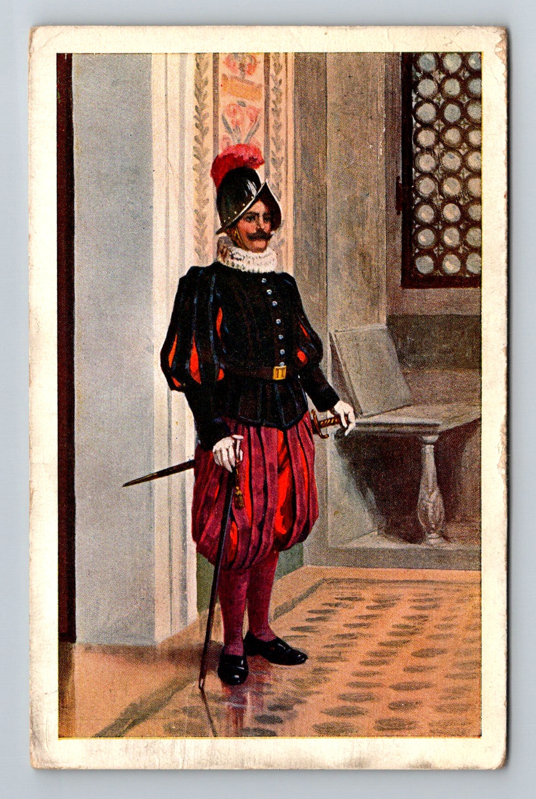 Italy- Rome Vatican Swiss Guard Souvenir Old Postal View Vintage c1925 Postcard