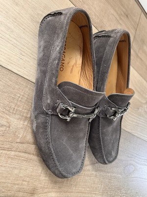 Salvatore Ferragamo Dark Gray Suede Bit Loafers Ferragamo - Grandioso Gray Suede Loafer | Mitchell Stores main image 2