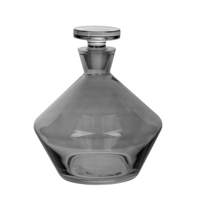 Bruno Magli 49 oz Glass Whiskey Decanter with Stopper (Grey)