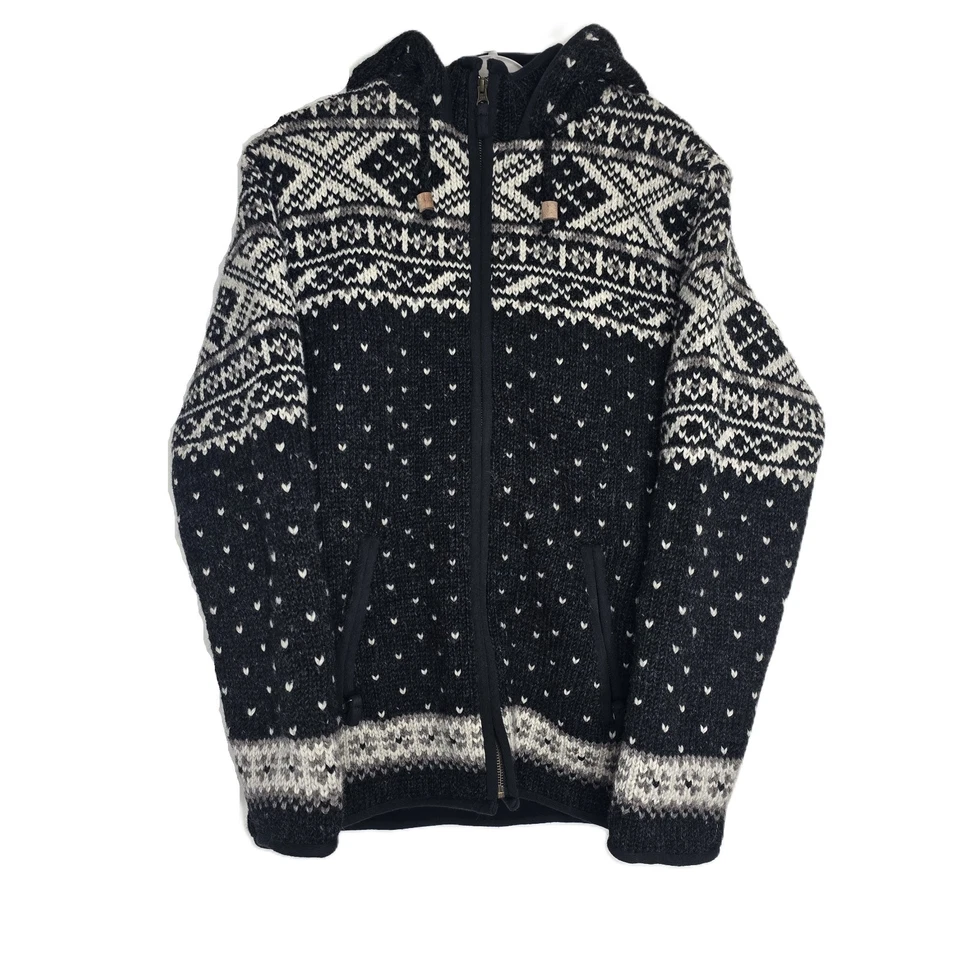 Свитер с капюшоном Lost Horizons Nepal L Moritz 100% шерсть молния грудь 44 дюйма $210 - Изображение 2 из 4
