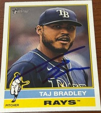 2025 Topps Heritage TAJ BRADLEY #298 🔥 Rays 🔥 Twins ⚾️ GORGEOUS Autograph 🔥⚾️