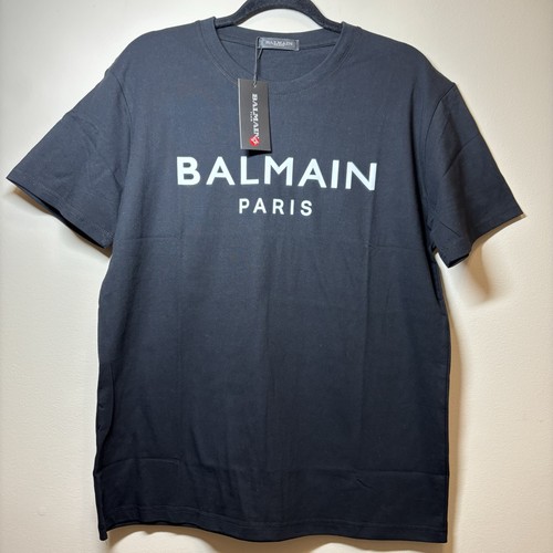 Men’s Black Balmain Paris Quiet Luxury Logo Tshirt Size  M NWT
