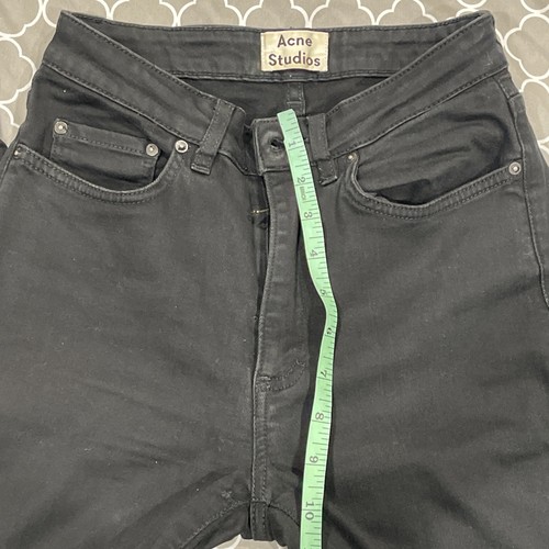 Acne Studios 26/32 High Rise Slim Jeans Skiny Black Stretch Jeans EU 26/32 - Picture 6 of 8
