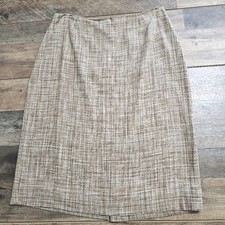 Dana Buchman Silk Marled Beige Lined Career Pencil Skirt Size 6