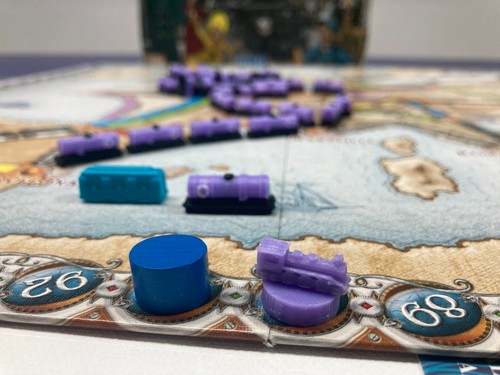 Ticket to Ride Purple Chemical Tanker Train Car Pieces 3D Printed Custom Made - Imagen 3 de 5